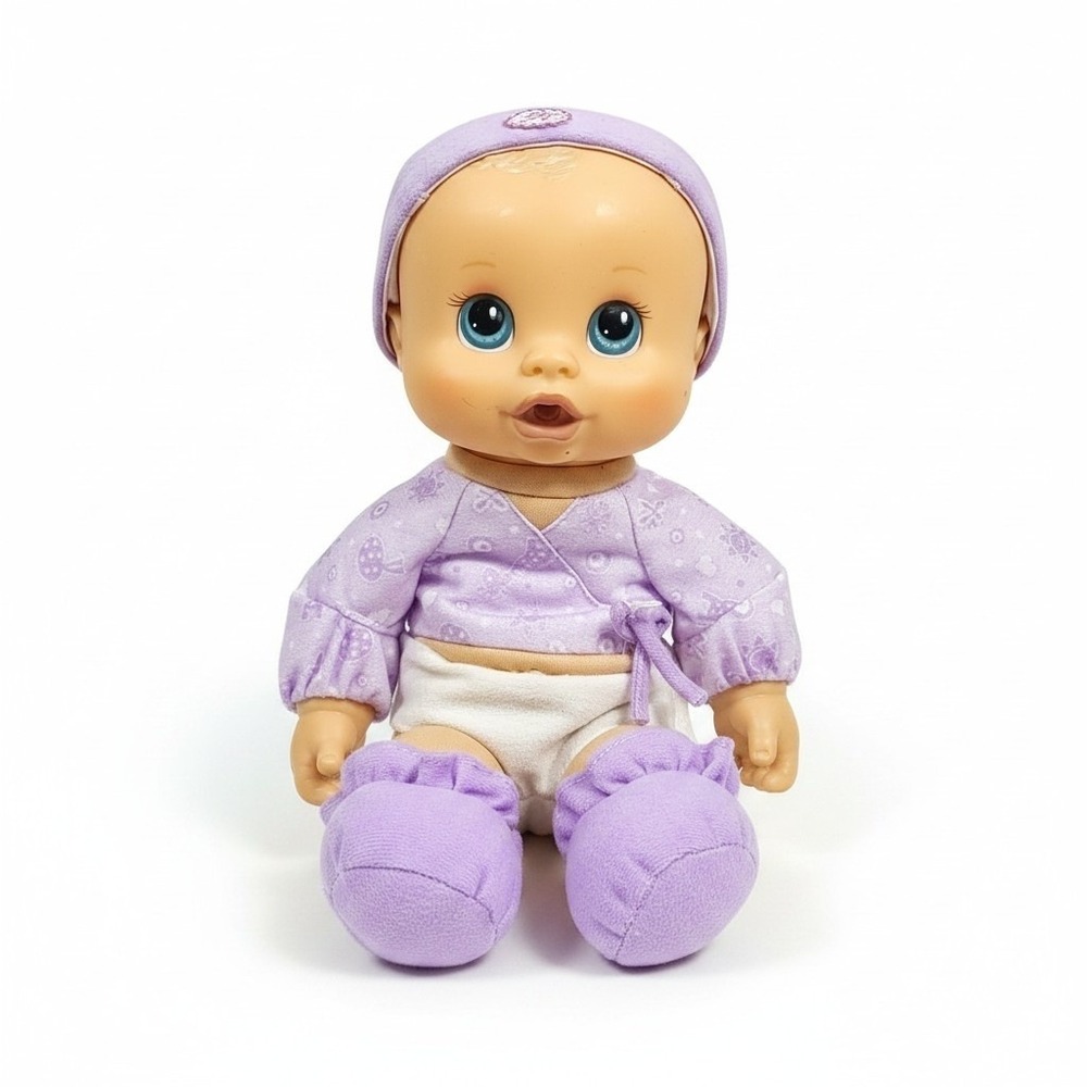 VTG 2008 Hasbro Baby Alive Sip 'n Kick Doll Purple Outfit 11" Plush‎ Toy